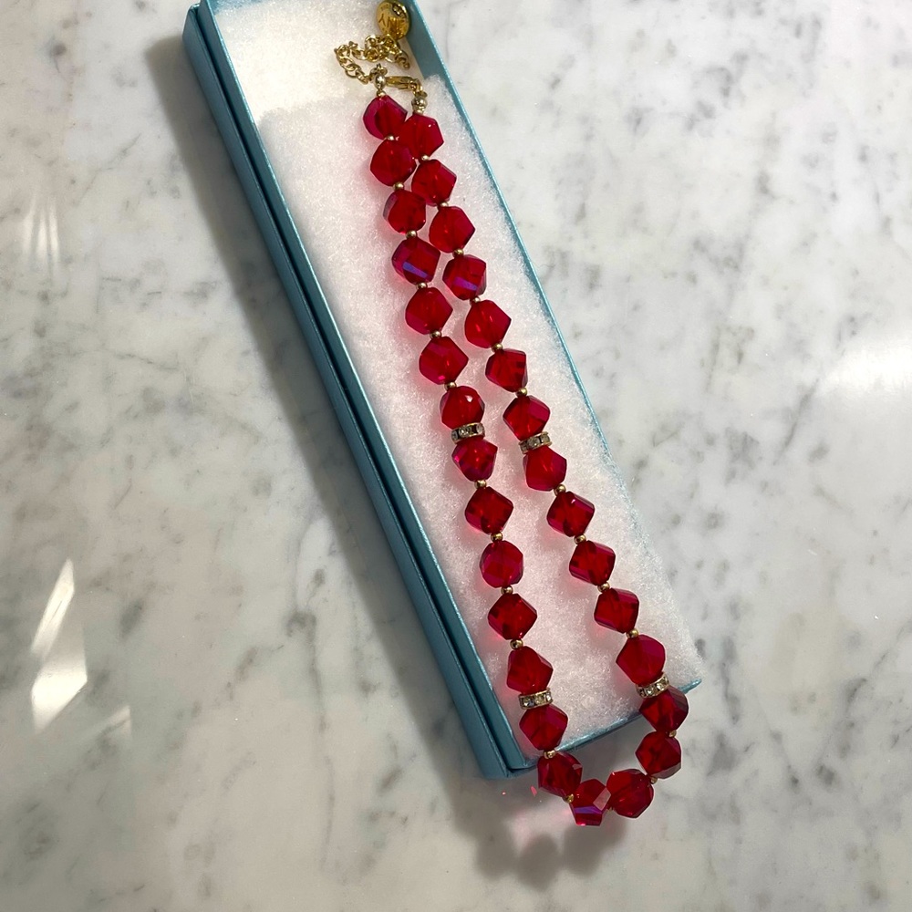 Red Crystal Necklace - Picture 3 of 6
